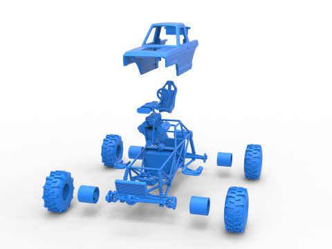 Mud dragster Version 4 Scale 1 to 25 3D प्रिंट मॉडल