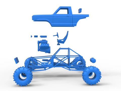 Mud dragster Version 4 Scale 1 to 25 3D Print Model