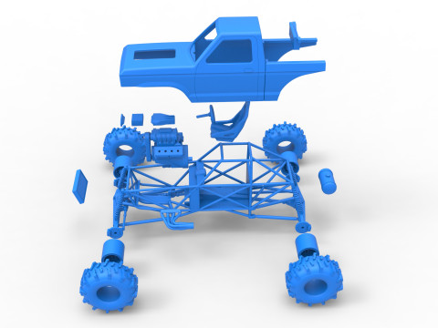 Mud dragster Version 4 Scale 1 to 25 3D प्रिंट मॉडल