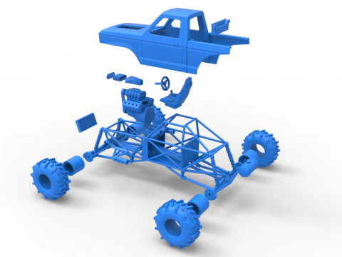 Mud dragster Version 4 Scale 1 to 25 3D Print Model