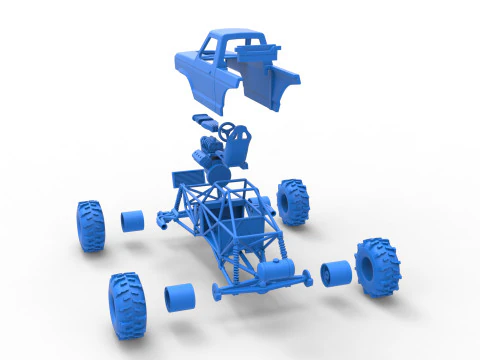 Mud dragster Version 4 Scale 1 to 25 3D Print Model