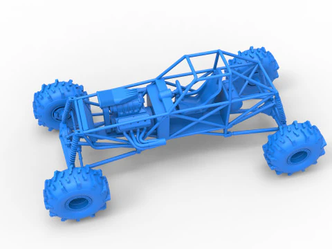 Mud dragster Base Version 2 Scale 1 to 25 3D Print Model