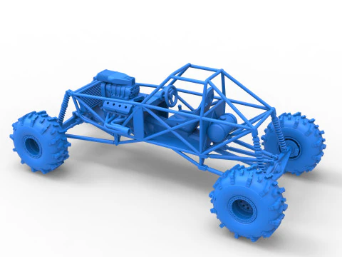 Mud dragster Base Version 2 Scale 1 to 25 3D Print Model