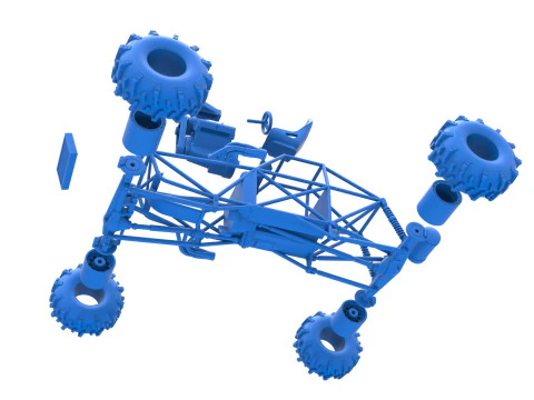Mud dragster Base Version 2 Scale 1 to 25 3D Print Model