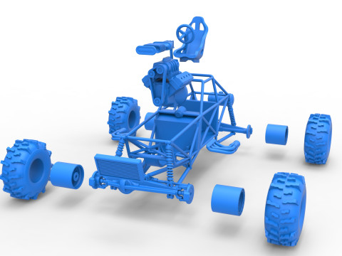 Mud dragster Base Version 2 Scale 1 to 25 Modèles 3D en vedette