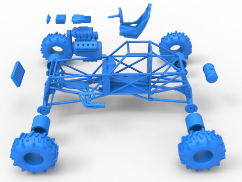 Mud dragster Base Version 2 Scale 1 to 25 Modèles 3D en vedette