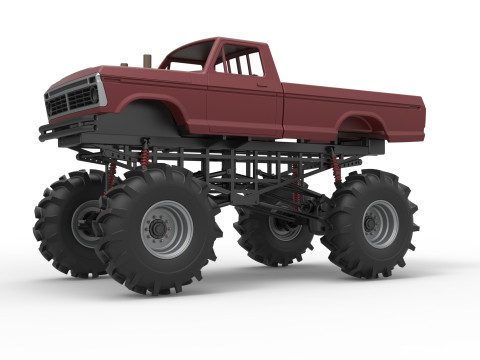 Redneck Rave Mud truck Scale 1 to 25 3D Принт Модель