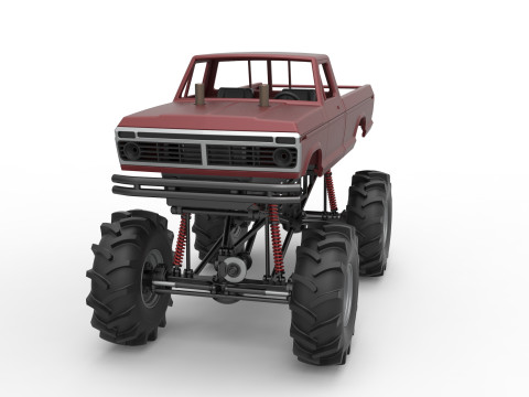 Redneck Rave Mud truck Scale 1 to 25 3D Принт Модель