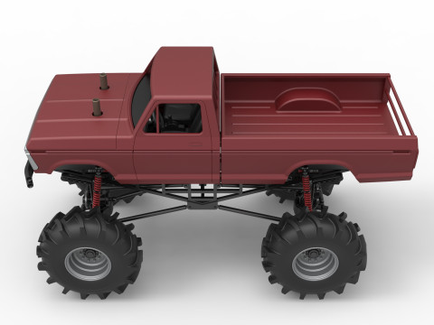 Redneck Rave Mud truck Scale 1 to 25 3D Принт Модель