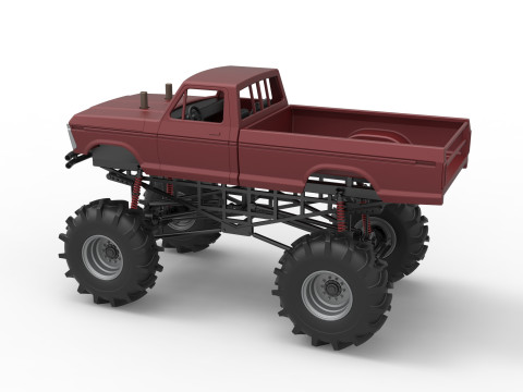 Redneck Rave Mud truck Scale 1 to 25 3D Принт Модель