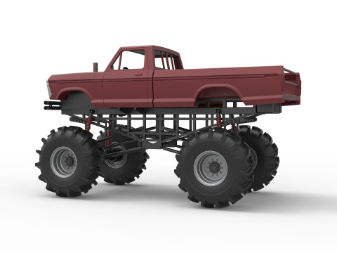 Redneck Rave Mud truck Scale 1 to 25 3D Принт Модель