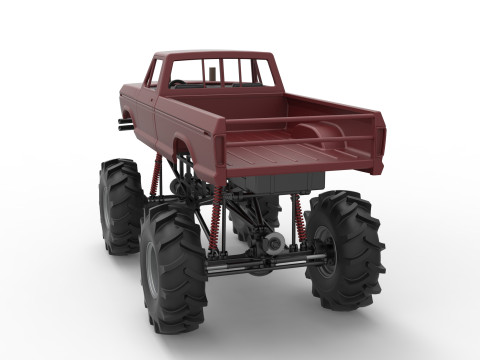 Redneck Rave Mud truck Scale 1 to 25 3D Принт Модель