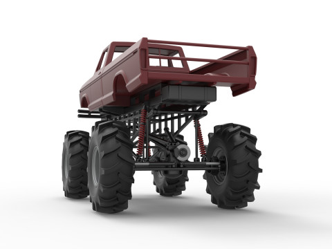 Redneck Rave Mud truck Scale 1 to 25 3D Принт Модель