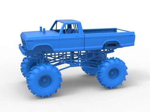 Redneck Rave Mud truck Scale 1 to 25 3D Принт Модель