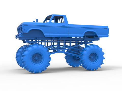 Redneck Rave Mud truck Scale 1 to 25 3D Принт Модель