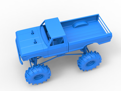 Redneck Rave Mud truck Scale 1 to 25 3D Принт Модель