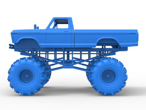 Redneck Rave Mud truck Scale 1 to 25 3D Принт Модель