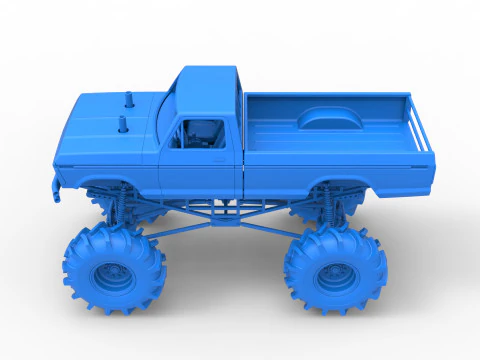 Redneck Rave Mud truck Scale 1 to 25 3D Print Model