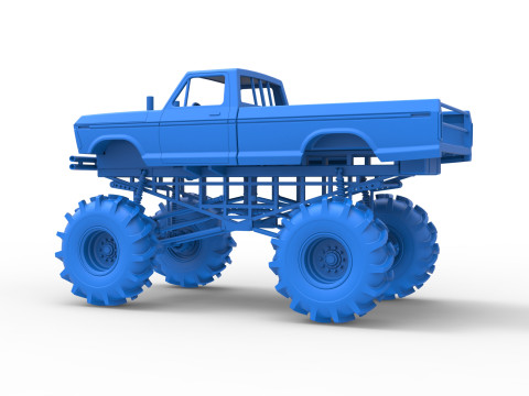 Redneck Rave Mud truck Scale 1 to 25 3D Принт Модель