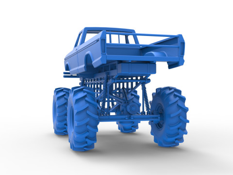 Redneck Rave Mud truck Scale 1 to 25 3D Принт Модель