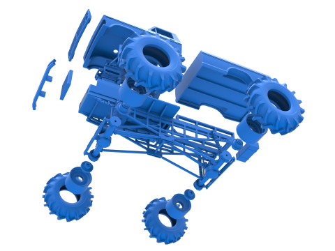 Redneck Rave Mud truck Scale 1 to 25 3D Принт Модель
