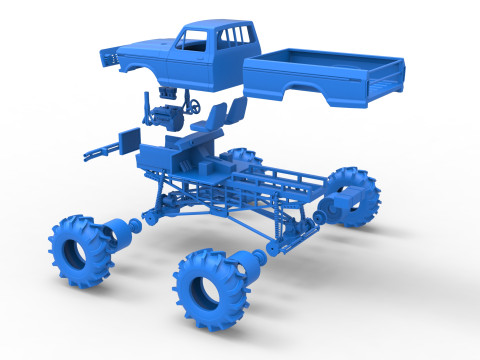 Redneck Rave Mud truck Scale 1 to 25 3D Принт Модель