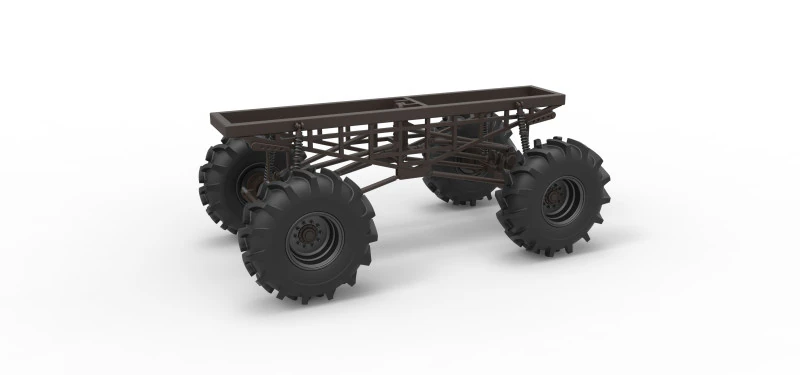 Chassis of Redneck Rave Mud truck Scale 1 to 25 3D Print Model .c4d .max .obj .3ds .fbx .stl .blend 
