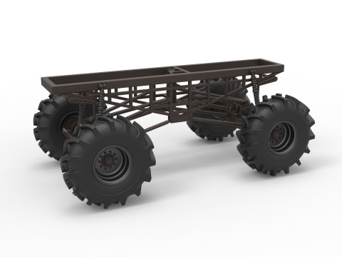 Chassis of Redneck Rave Mud truck Scale 1 to 25 3D-printmodel