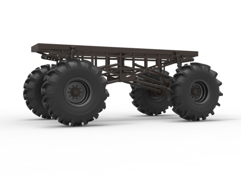 Chassis of Redneck Rave Mud truck Scale 1 to 25 3D 프린트 모델