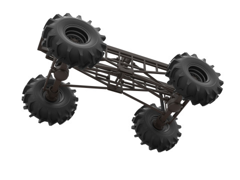 Chassis of Redneck Rave Mud truck Scale 1 to 25 3D 프린트 모델