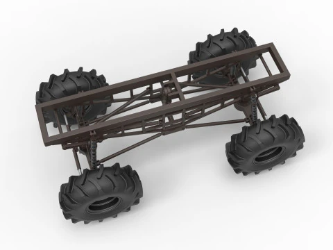 Chassis of Redneck Rave Mud truck Scale 1 to 25 3D Print Model