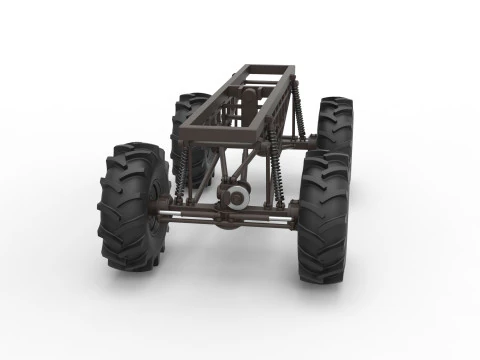 Chassis of Redneck Rave Mud truck Scale 1 to 25 3D Print Model