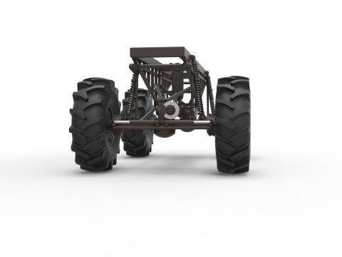 Chassis of Redneck Rave Mud truck Scale 1 to 25 3D 프린트 모델