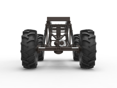 Chassis of Redneck Rave Mud truck Scale 1 to 25 3D 프린트 모델