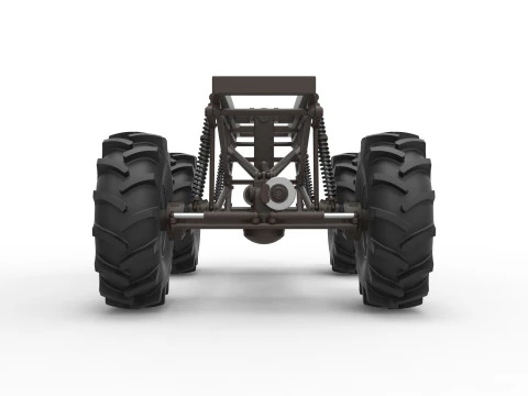 Chassis of Redneck Rave Mud truck Scale 1 to 25 3D Print Model