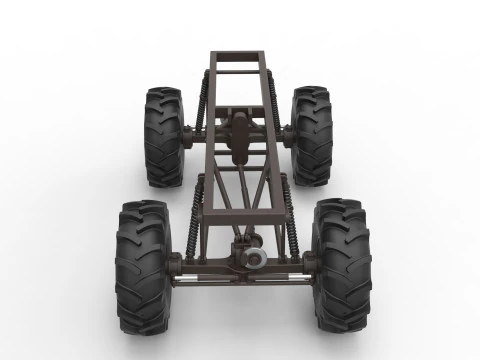 Chassis of Redneck Rave Mud truck Scale 1 to 25 3D Print Model