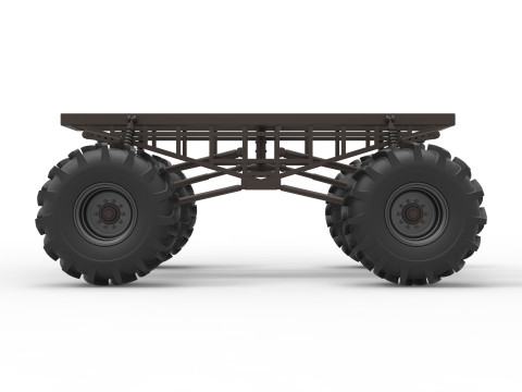 Chassis of Redneck Rave Mud truck Scale 1 to 25 3D 프린트 모델