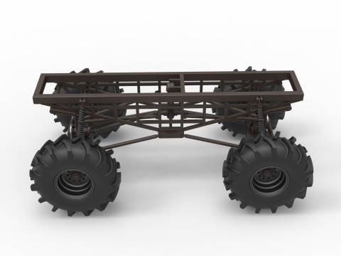 Chassis of Redneck Rave Mud truck Scale 1 to 25 3D 프린트 모델
