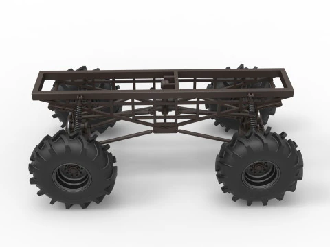 Chassis of Redneck Rave Mud truck Scale 1 to 25 3D Print Model