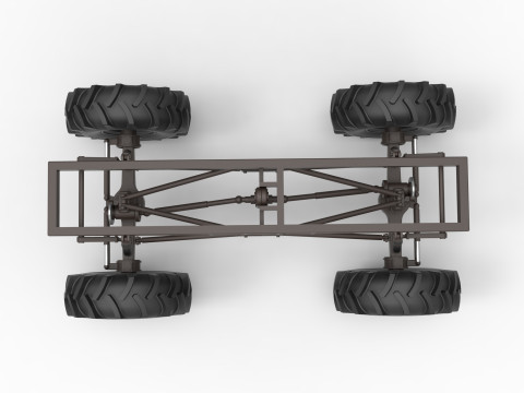 Chassis of Redneck Rave Mud truck Scale 1 to 25 3D 프린트 모델