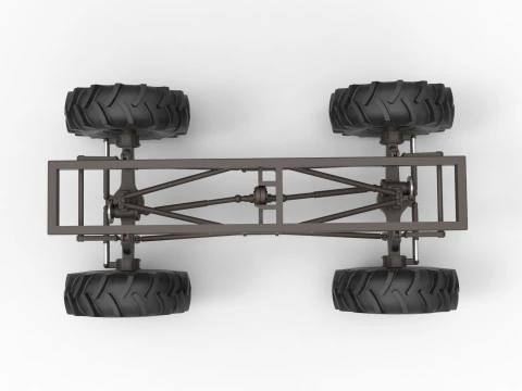 Chassis of Redneck Rave Mud truck Scale 1 to 25 3D Print Model