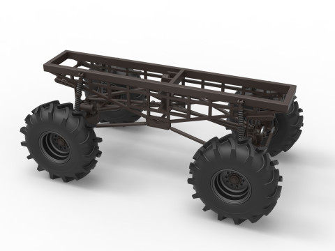 Chassis of Redneck Rave Mud truck Scale 1 to 25 3D 프린트 모델