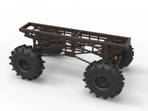 Chassis of Redneck Rave Mud truck Scale 1 to 25 3D Print Model