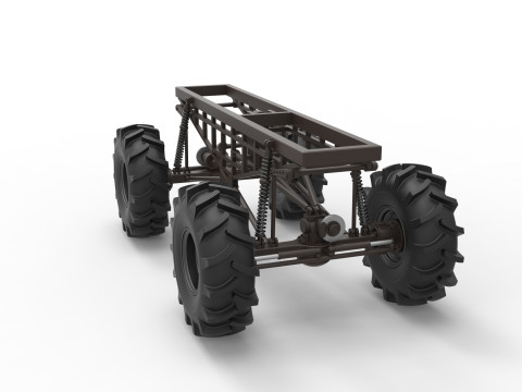 Chassis of Redneck Rave Mud truck Scale 1 to 25 3D 프린트 모델