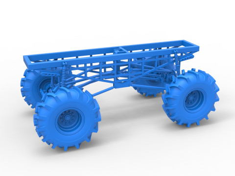 Chassis of Redneck Rave Mud truck Scale 1 to 25 3D 프린트 모델