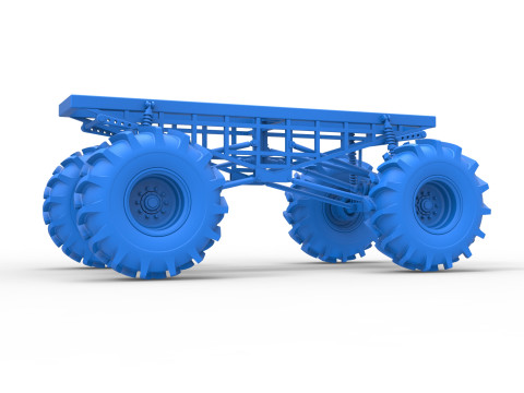 Chassis of Redneck Rave Mud truck Scale 1 to 25 3D 프린트 모델