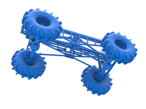 Chassis of Redneck Rave Mud truck Scale 1 to 25 3D 프린트 모델