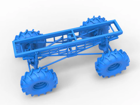 Chassis of Redneck Rave Mud truck Scale 1 to 25 3D Print Model