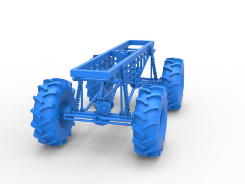 Chassis of Redneck Rave Mud truck Scale 1 to 25 3D 프린트 모델