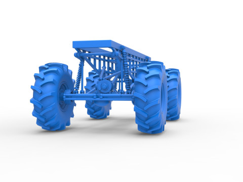 Chassis of Redneck Rave Mud truck Scale 1 to 25 3D 프린트 모델